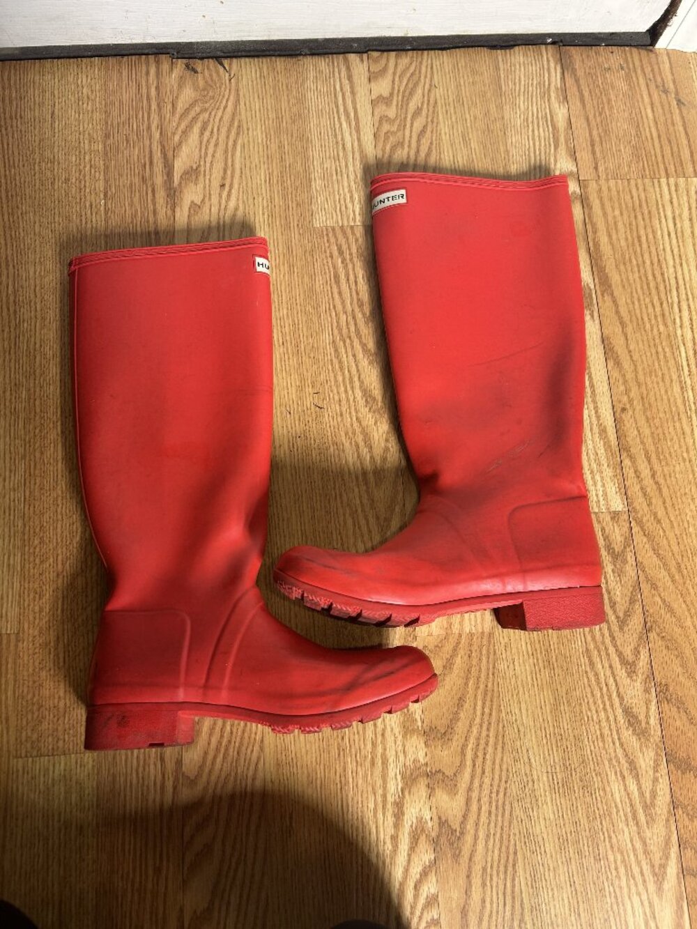Womens' Hunter Boots size 8 EU size 39 Color red Rubber.